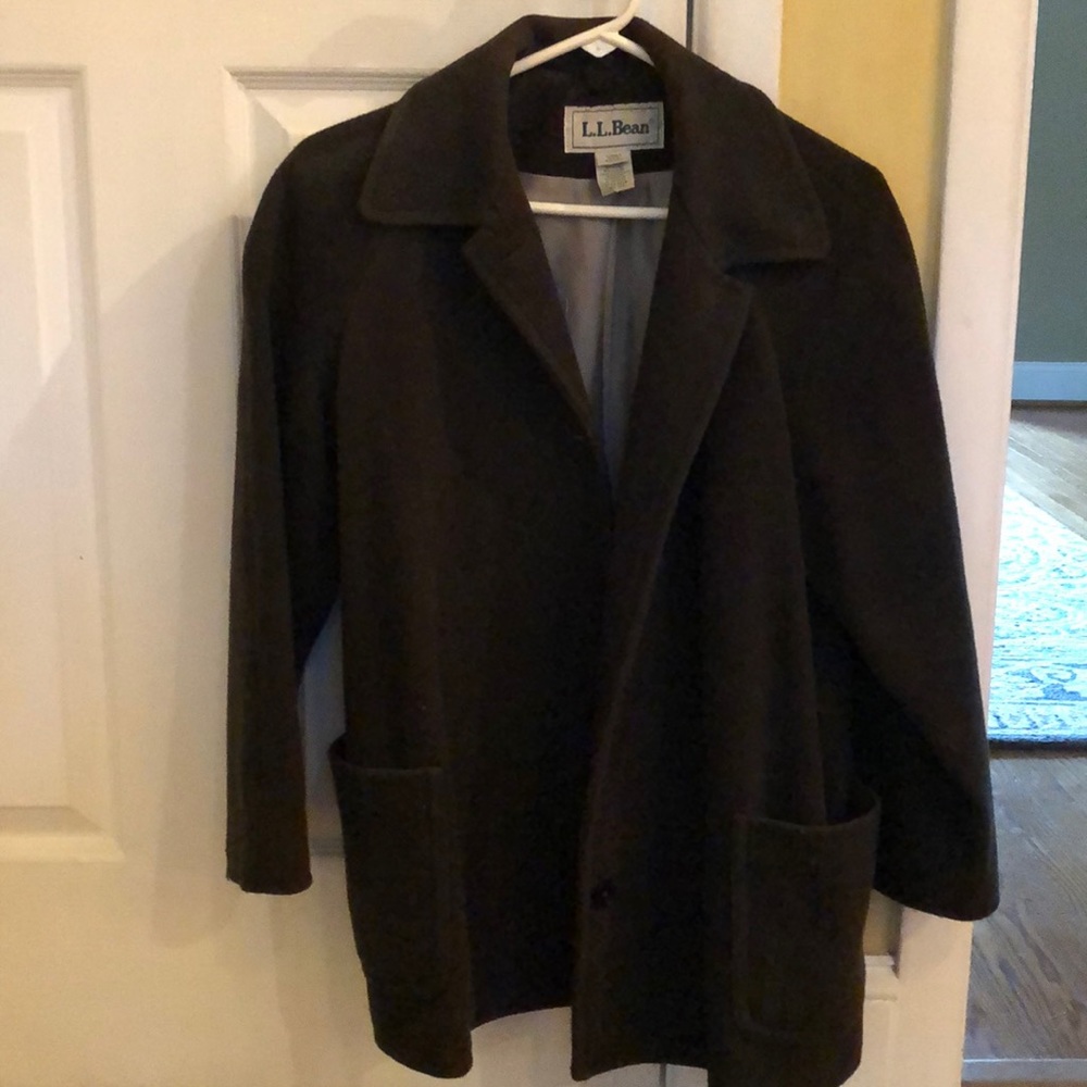 LL Bean olive green pea coat.